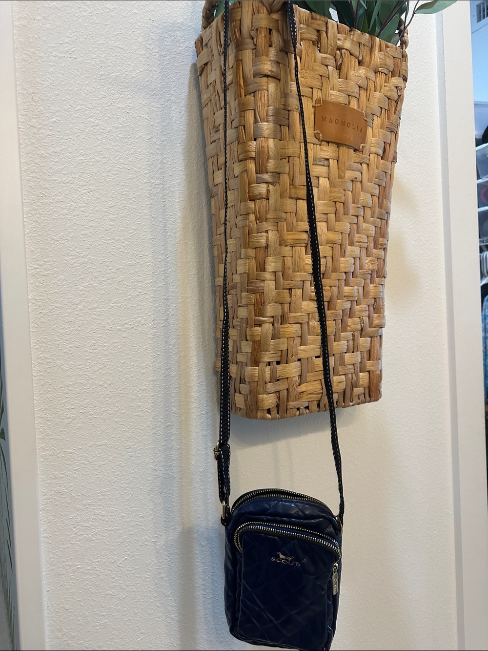 Scout Quilted Crossbody in Navy with Gold Hardware